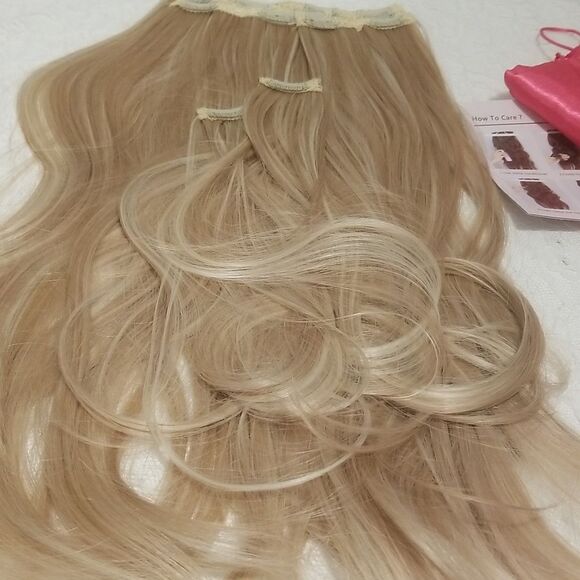 Dirty blonde Clip in human hair extensions 22" - Picture 11 of 16